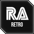A button with the RetroAchievements logo that provides a link to CFB's RA profile.