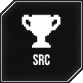 A button with the SRC logo that provides a link to CFB's Speedrun.com profile.