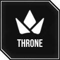 A button with the Throne logo that provides a link to CFB's Throne creator wishlist.